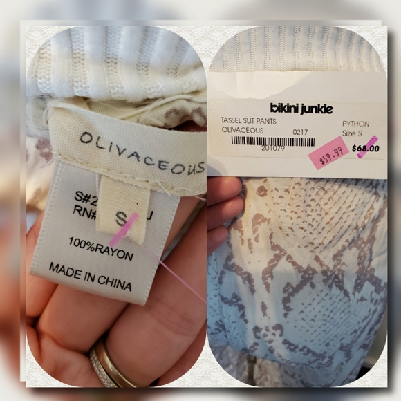 Olivaceous Python Print Drawstring Pant - Picture 5 of 6